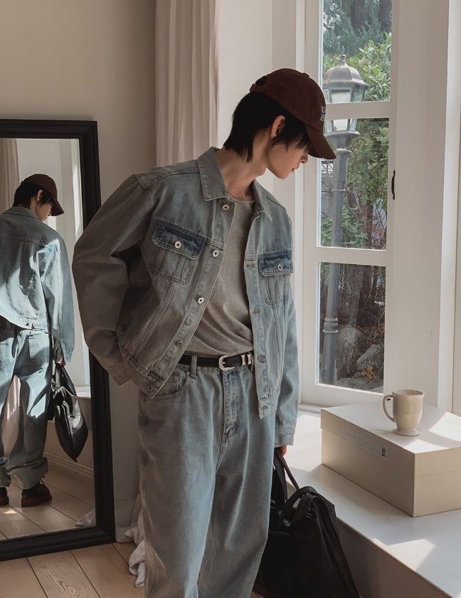 Royce Studded Denim Jacket Pants Set