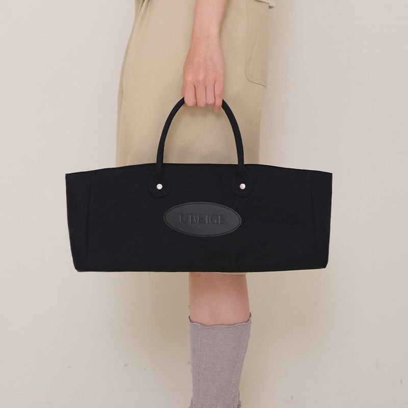 Black Nylon Tote Bag