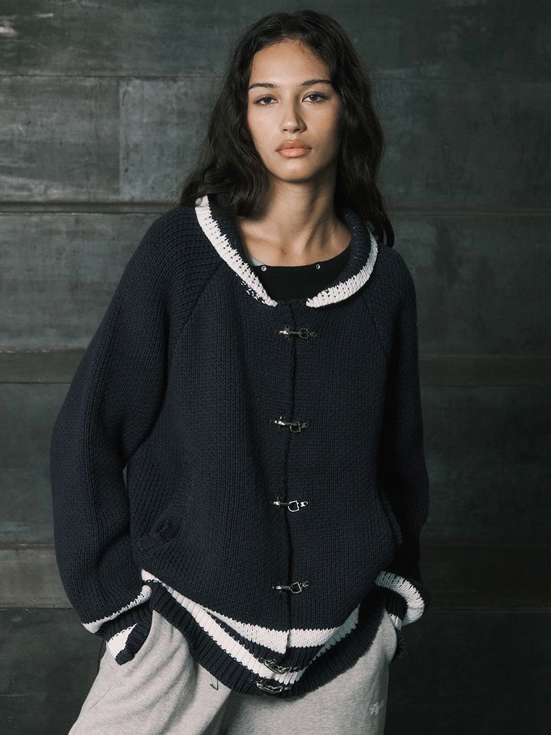 LATCH COWICHAN CARDIGAN (NAVY)