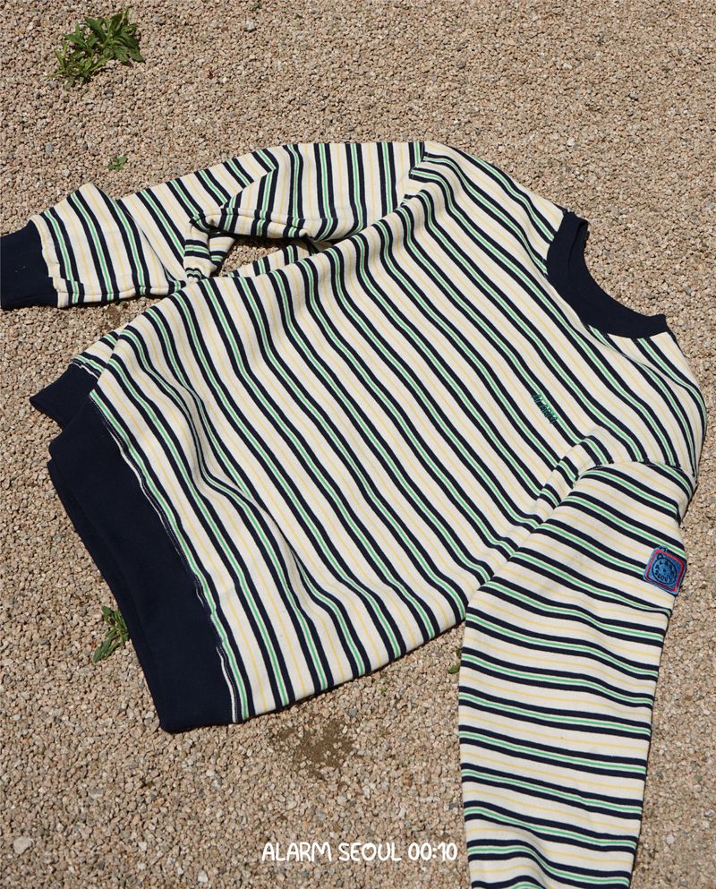 Alarm Multi Stripe Sweatshirt -  Navy