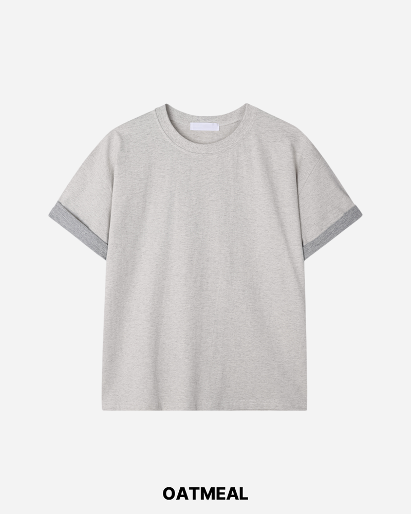 Duet Crop Roll-up Short Sleeve T