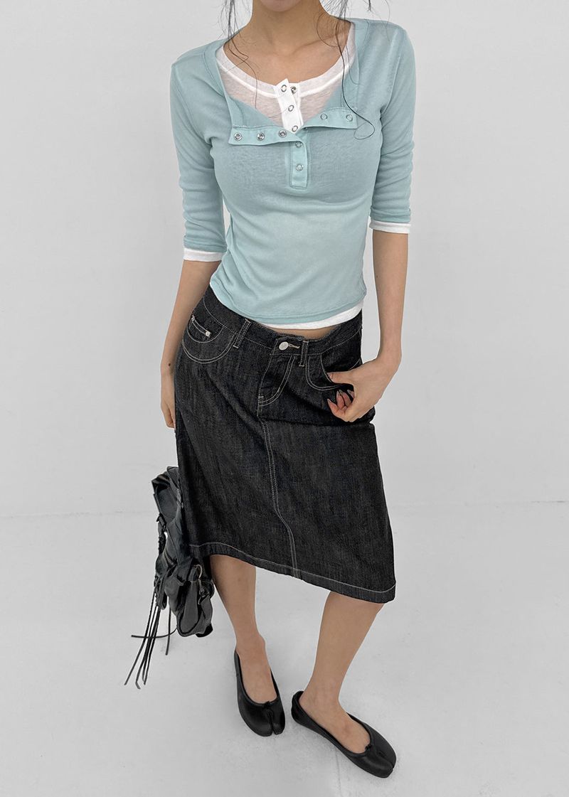 [MADE] Bitum Summer Denim Midi Skirt