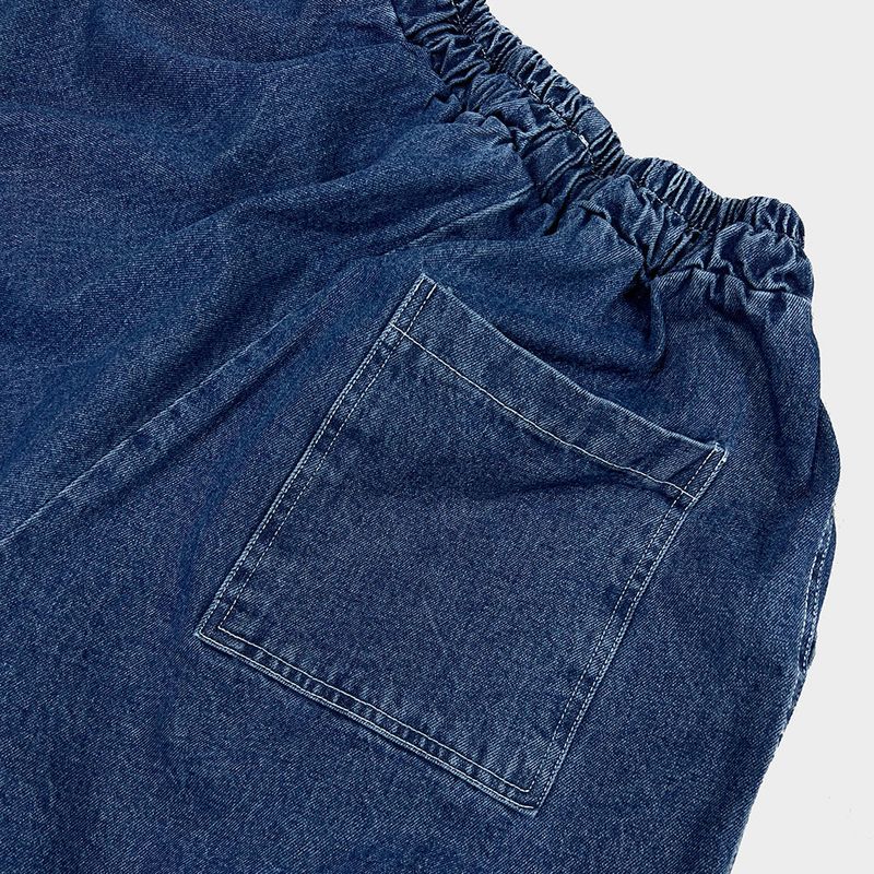denim stitch shorts_blue