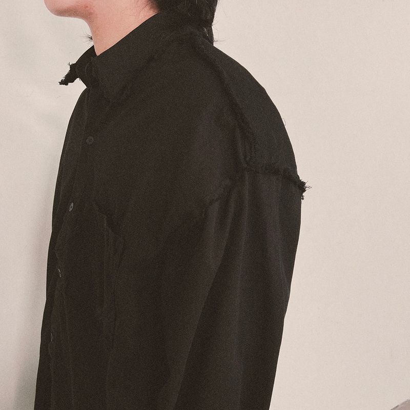 grunge plain shirt_black