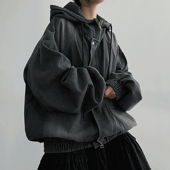 hijjoo（ハイチュー）の「[High quality!] Pett incision boxy denim hooded jumper (2 colors)（Jackets/Outerwear）」