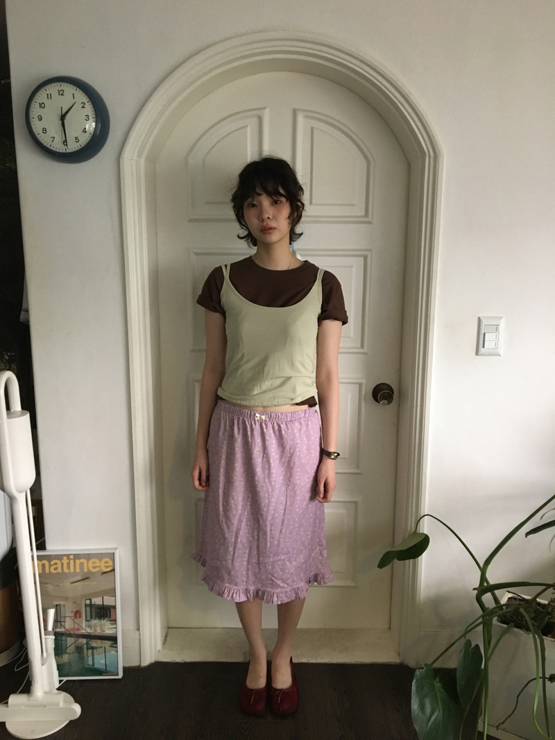 Merry Flower Frill Skirt (2color)