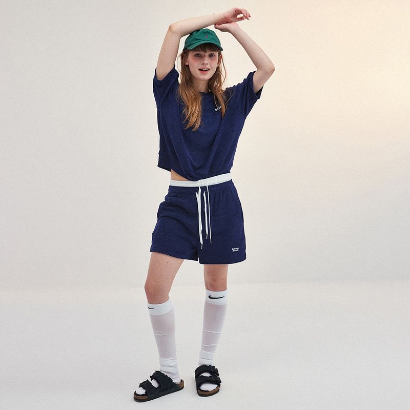 TERRY BANDING SHORTS_NAVY