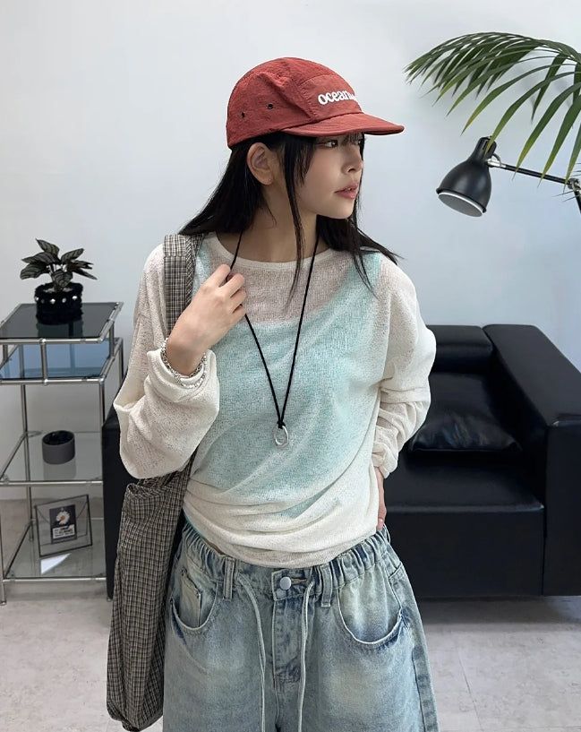 SATIIIZ（サティーズ）の「Benon Summer See-through Knit（Tops）」