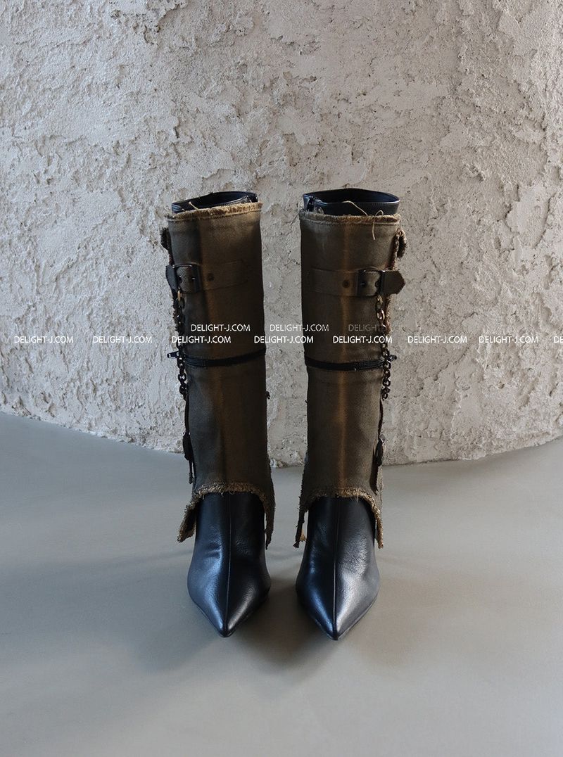 1:1 Custom Order Vintage Warm Cowhide Boots