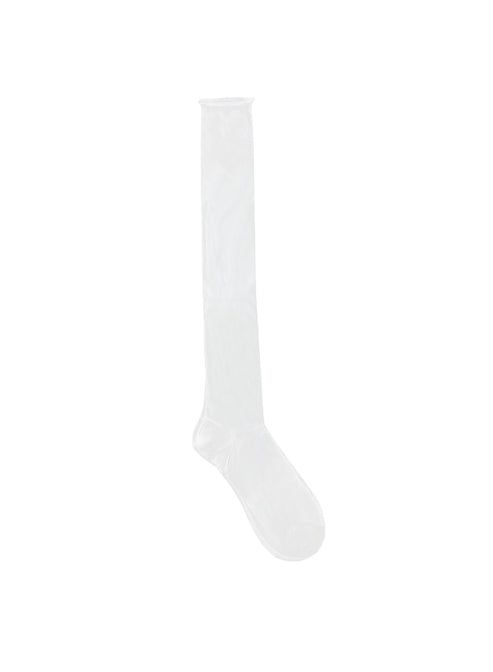 Sheer See-Through Shirred Long Knee-High Socks