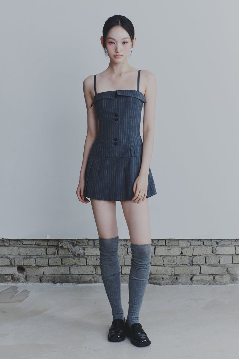 HEART TOP DRESS grey