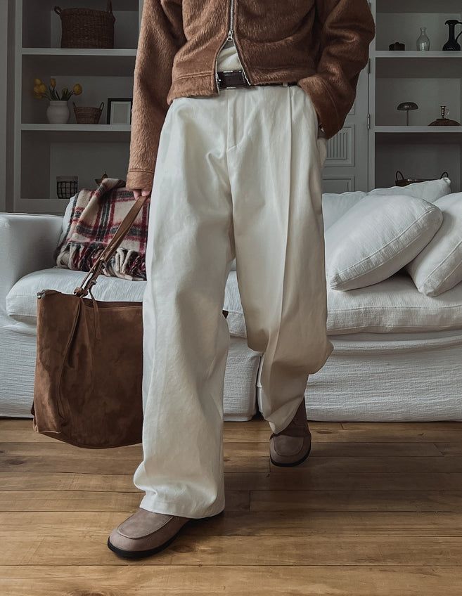 Hazy Cotton Pintuck Pants