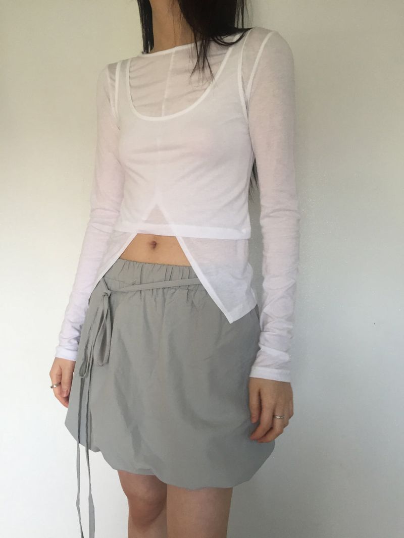 Tie Balloon Mini Skirt (4 colors)