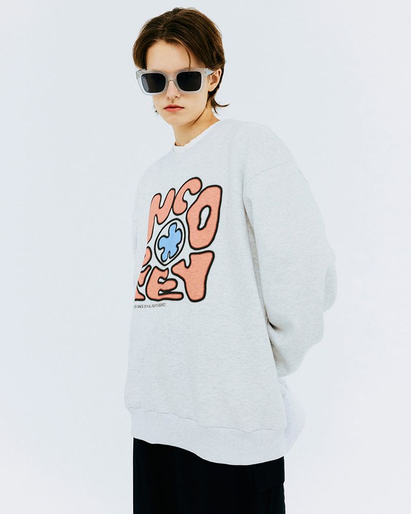 SPREAD NCOVER SWEATSHIRT-WHITE MELANGE
