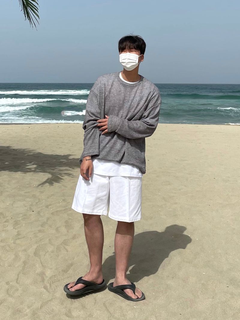 PORT COTTON TWO TUCK HALF PANTS(5COLOR)