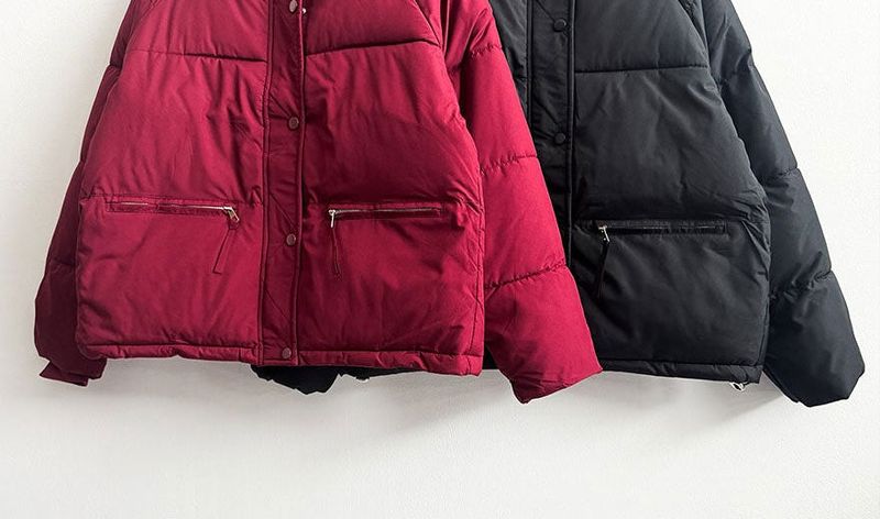  Ringf pocket zipper high neck padded jumper