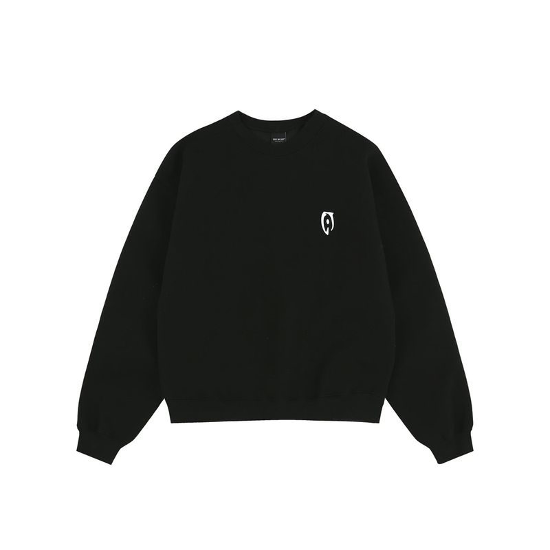 Oversized Hard Crop Sweatshirt - Black