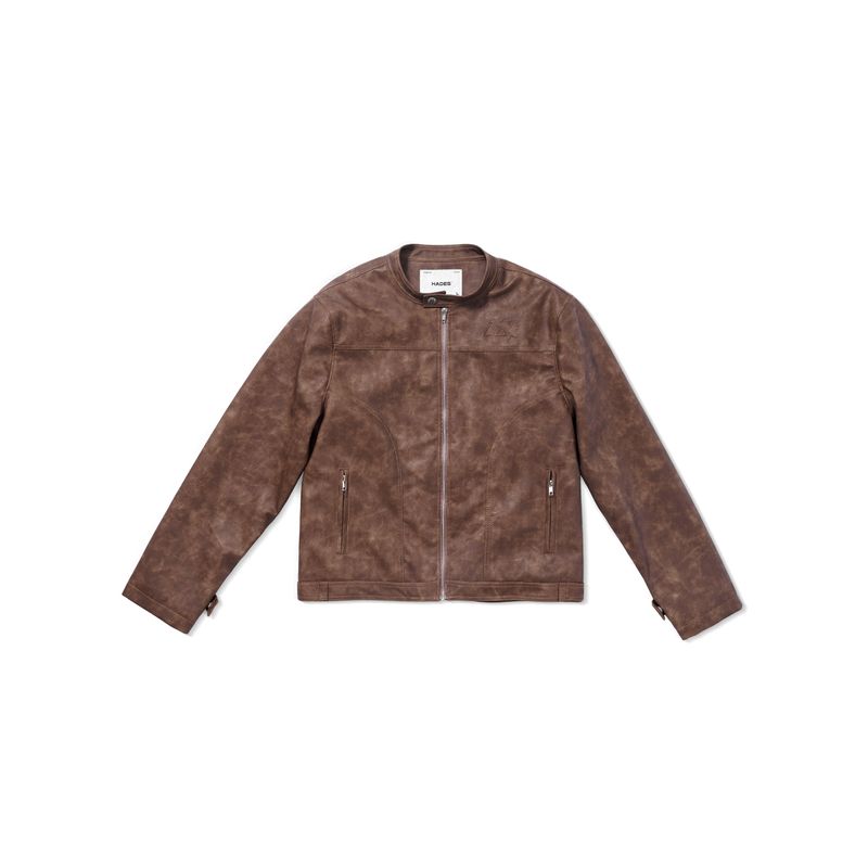 HADES（ハデス）の「HADES BROWN WAX BIKER JACKET（Jackets/Outerwear）」
