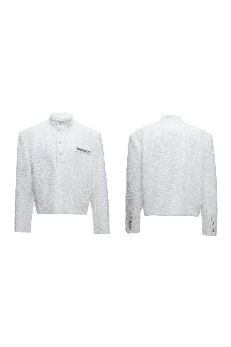 Textured Pearl Button Jacket