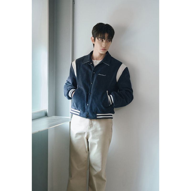Signature varcity jacket(Navy)