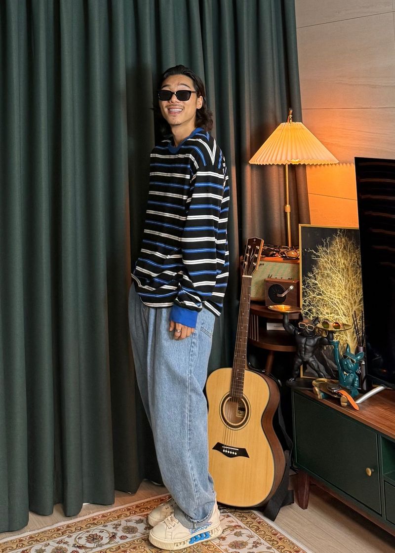 Striped Crown Long Sleeve 3COLOR