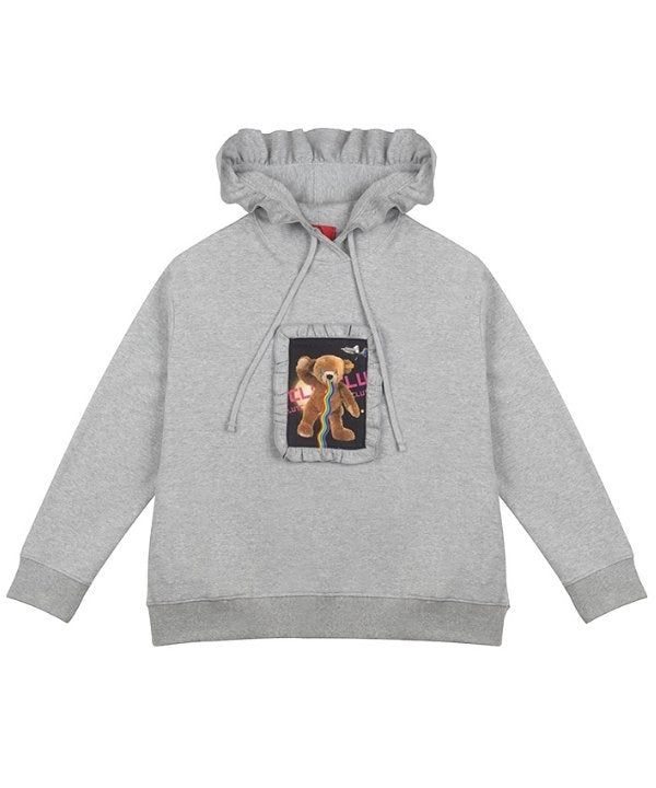 CLUT STUDIO(クラットスタジオ)の「ruffle hoodie grey(Tops)」