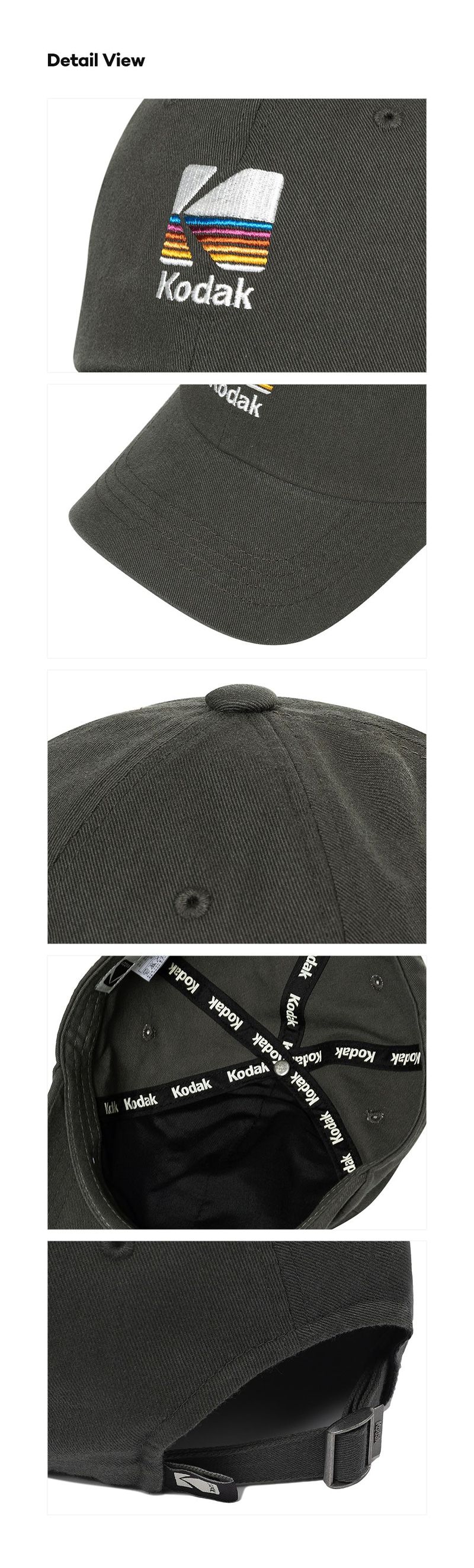 RAINBOW EMBROIDERY BALL CAP【CHARCOAL】