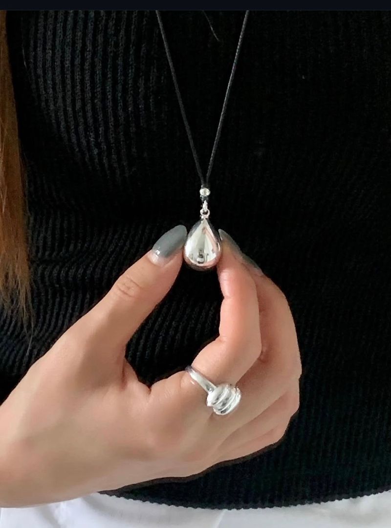 Silver925 Big Water Drop Necklace (2 colors)