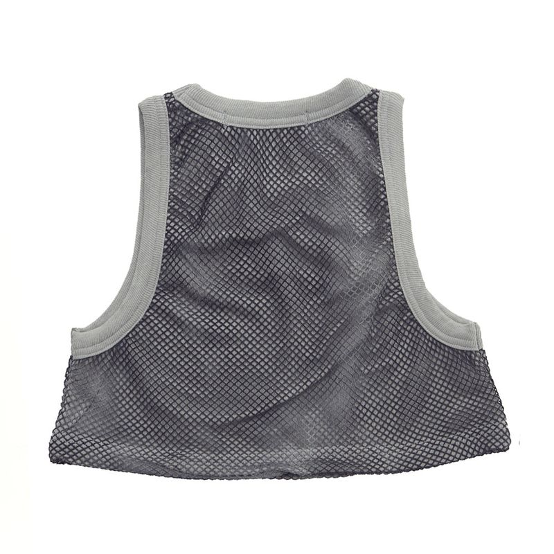graphic mesh sleeveless croptop_khaki