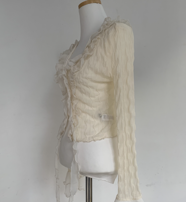 Mayou Shirring Scarf Blouse (ivory)