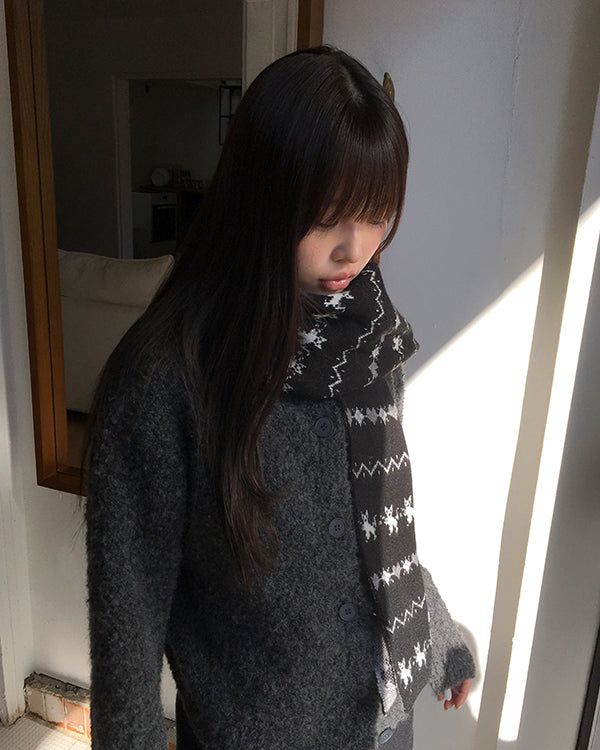 Rinan Cat Color-Block Nordic Muffler