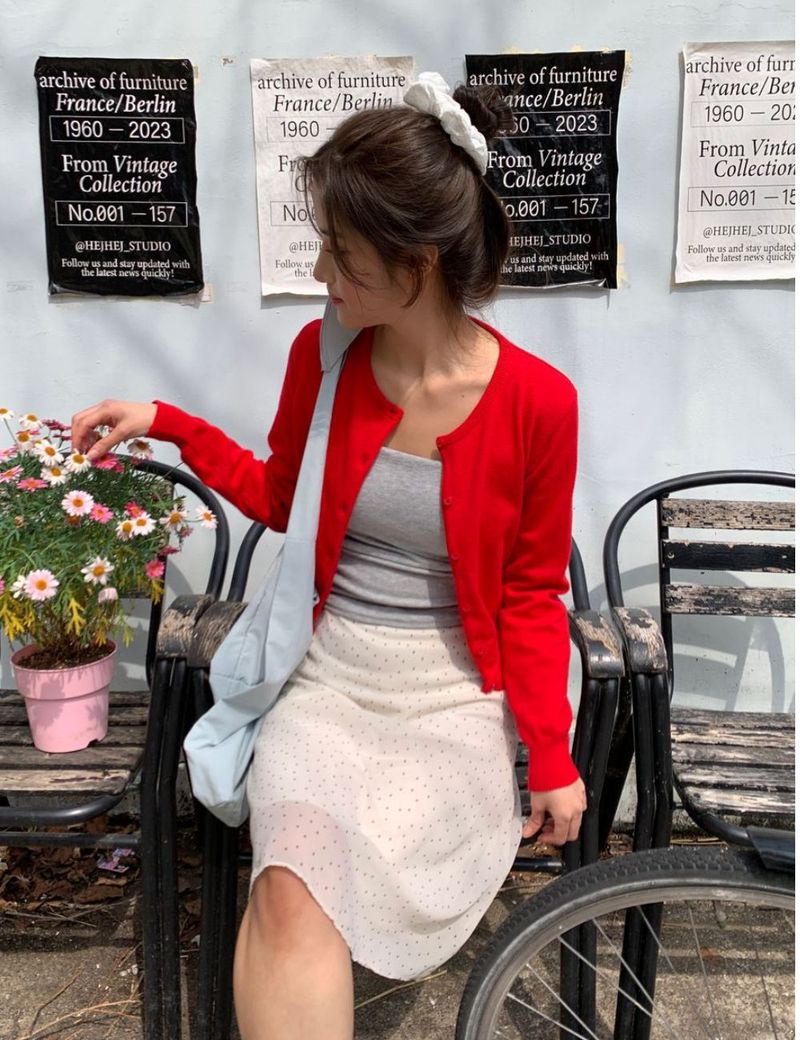 fine dot midi skirt