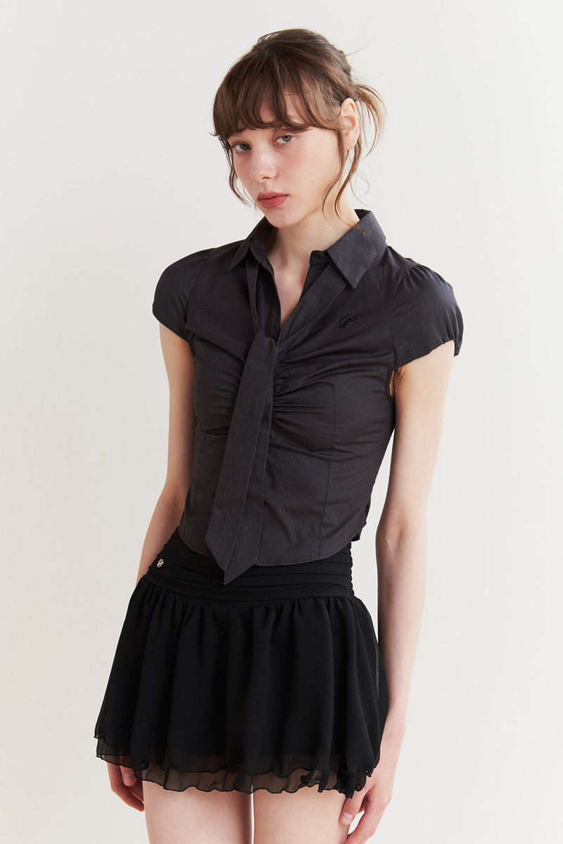 JADE SCARF SHIRT charcoal