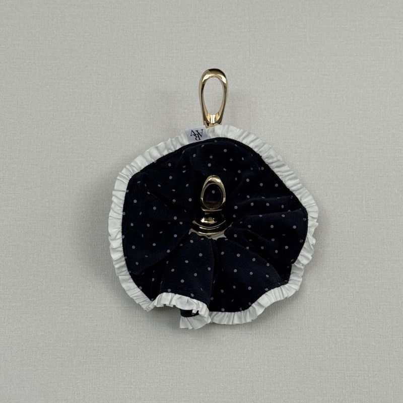 scrunchie corduroy dot_black