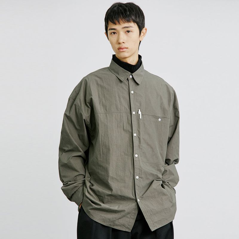 NYLON UTILITY POCKET LAUNDRY SHIRT CHARCOAL