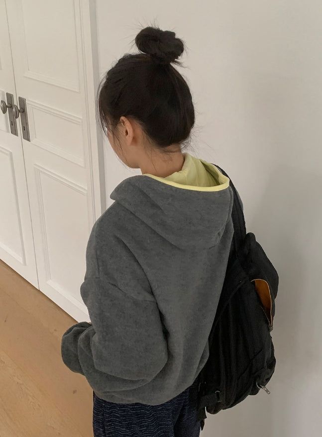 Kinples Color Matching Brushed Hoodie