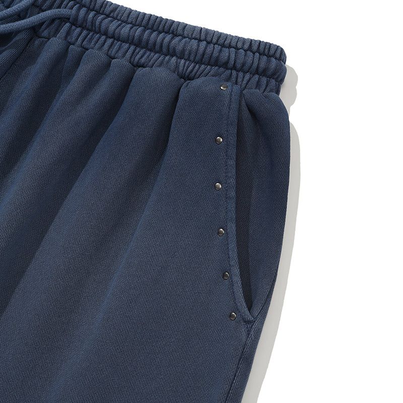VINTAGE WASHING STUD POINT HALF PANTS [NAVY]
