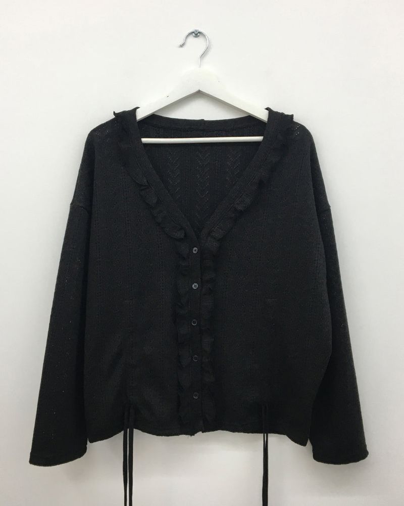 Punch Shirring Ruffle Cardigan (3color)