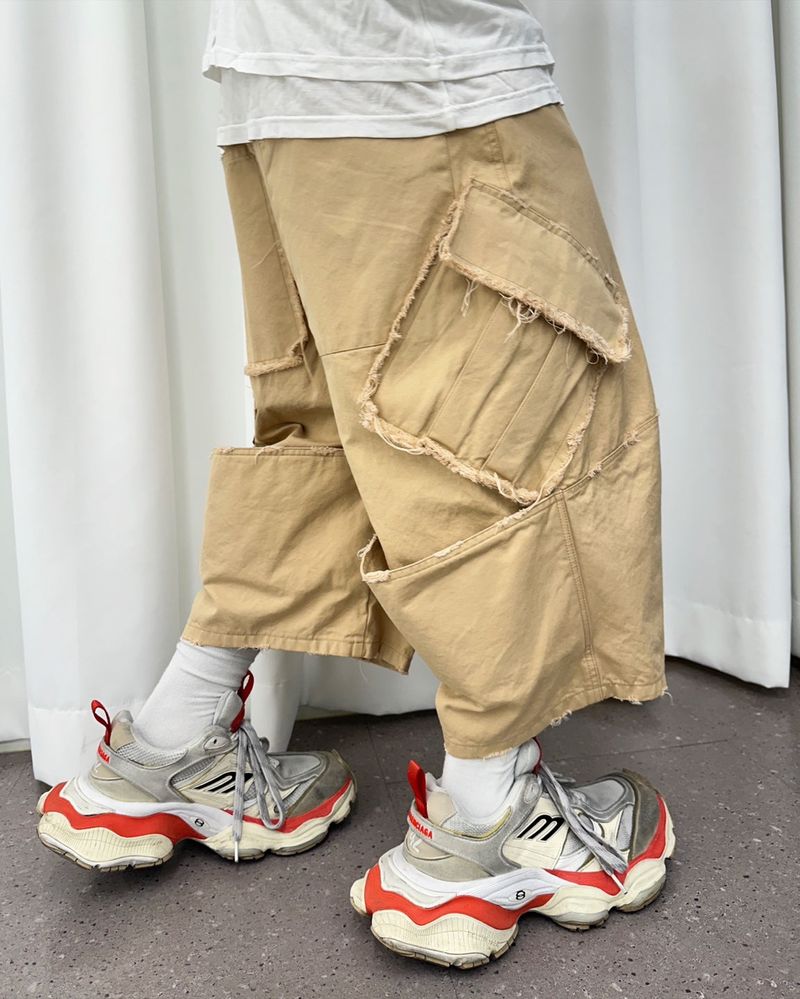 VTG BACK BOOTS CARGO SHORTS_BEIGE