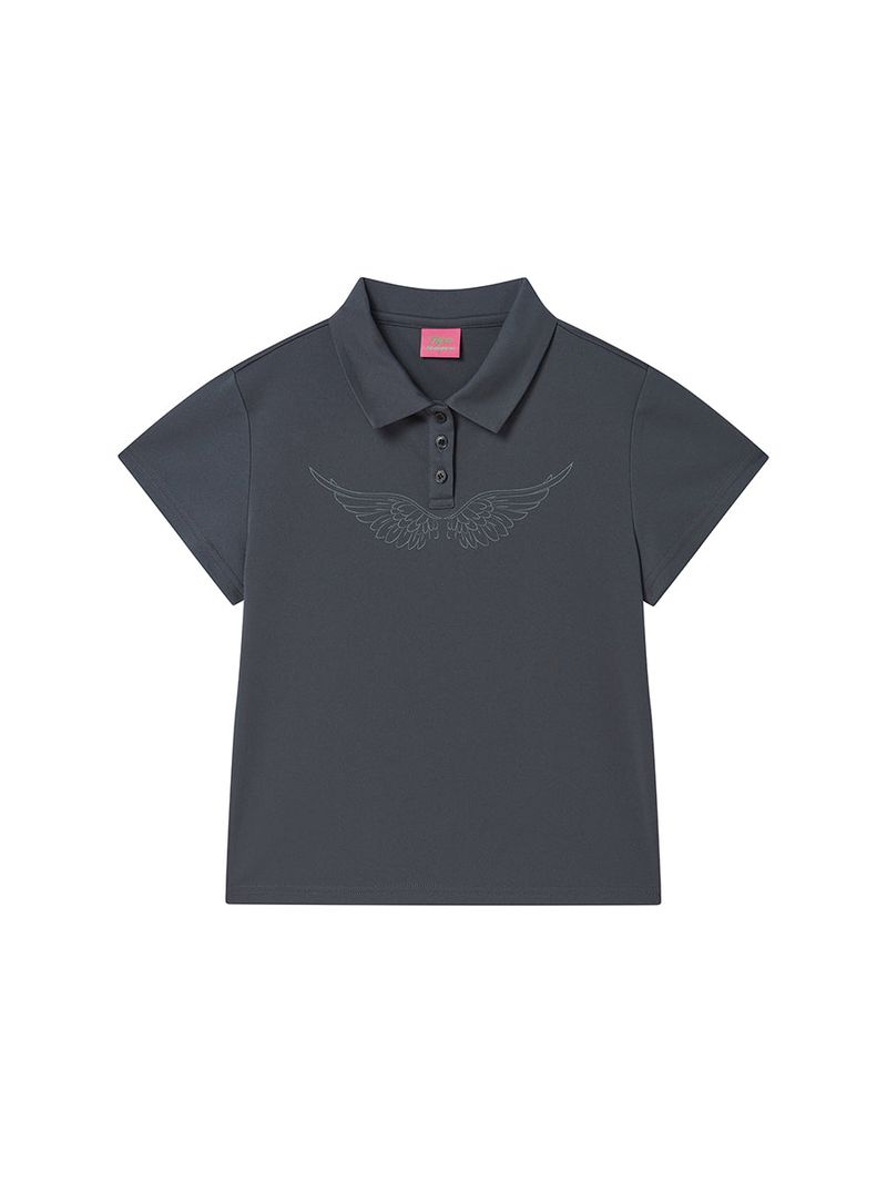 WING POLO SHIRT CHARCOAL