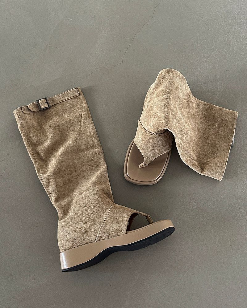 hoof suede flip summer boots