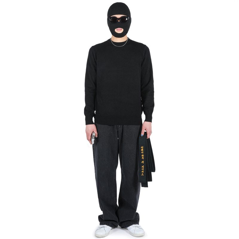 SUPER WIDE DENIM PANTS BLACK