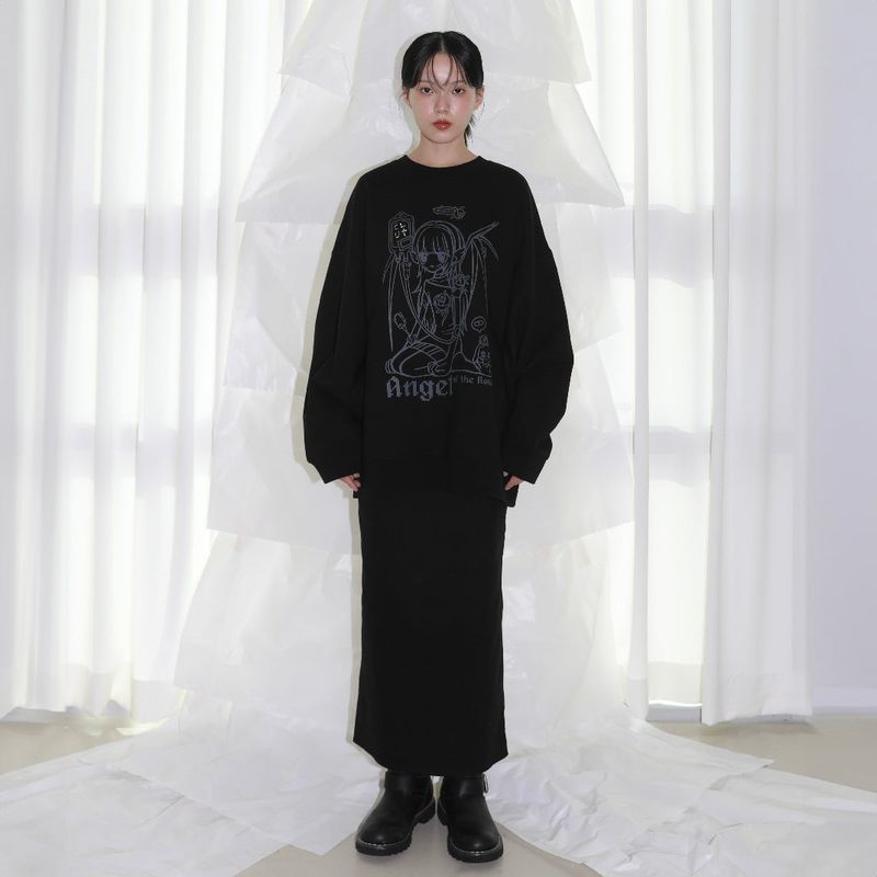 CLUT STUDIO(クラットスタジオ)の「Angel of Rose Sweatshirt - BLACK(Tops)」
