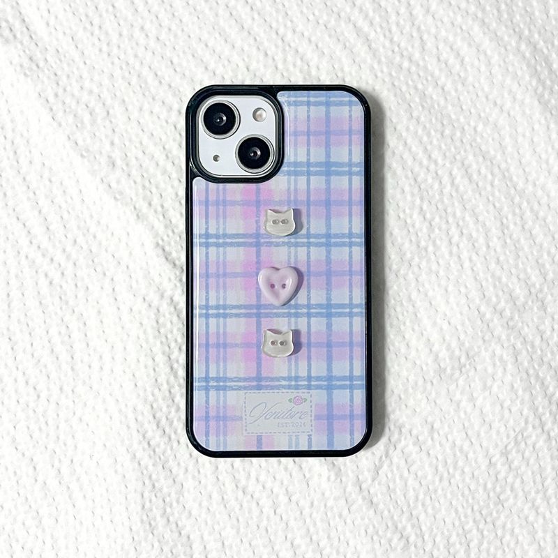 [MADE][Epoxy Bumper Case] Drawing Vintage Button Case ⋆ Pink