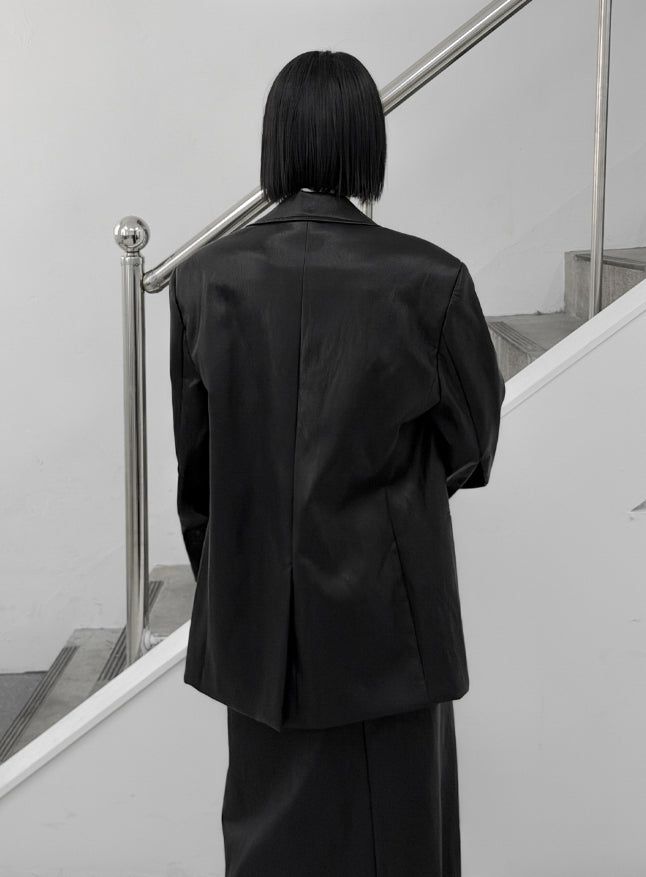 Revon Crack Leather Jacket