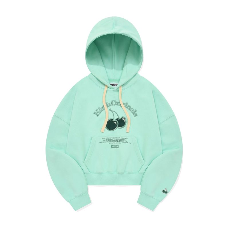 CHERRY ARCH LOGO CROP NAPPING HOODIE [MINT]