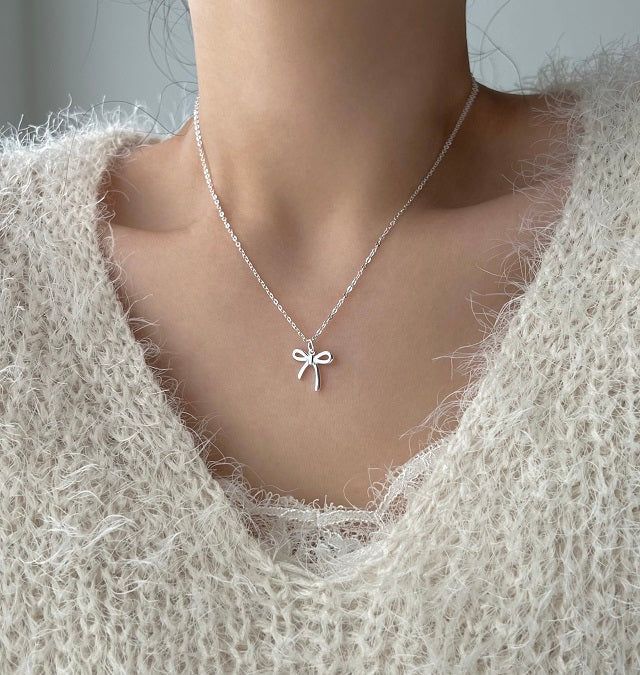 rri Ballet Core Silver 925 Silver Ribbon Fresh Pearl Two Way Guest Look Necklace