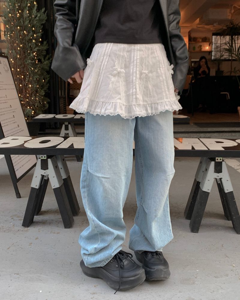 kyoive(コイブ)の「Ribbon frill mini skirt(Skirts)」
