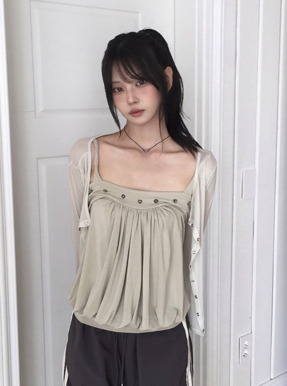 anyonemore（エニーワンモアー）の「Robo Tencel See-through Snap Cardigan（Tops）」