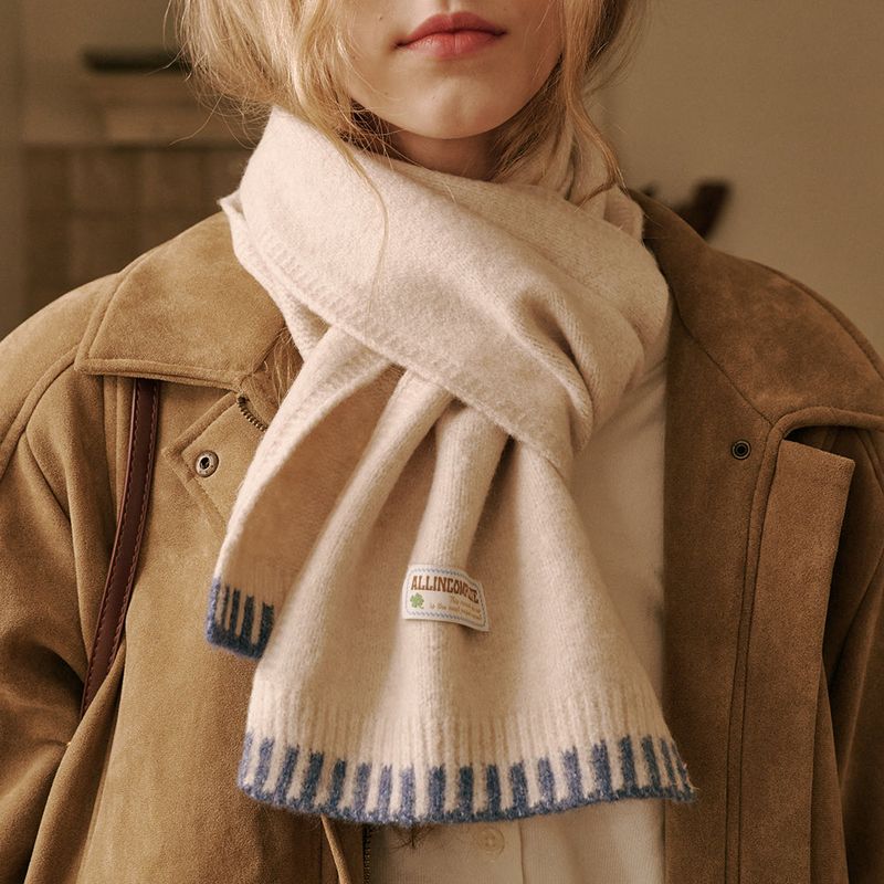 Piano Knit Muffler (Ivory)